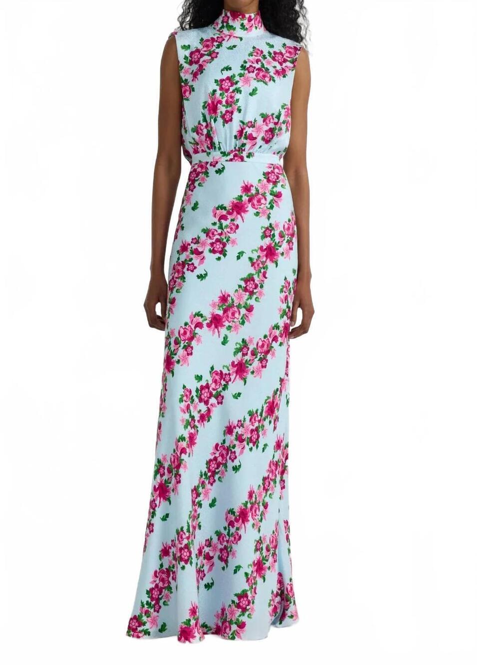NEW SALONI fleur maxi dress in bellis stripe